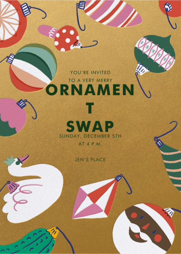 Jolly Ornaments - Holiday Party Invitation by Hello!Lucky