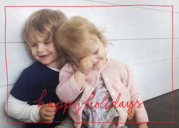 Cursive Holidays - Holiday Card by Linda and Harriett