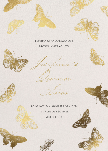 Burnell Butterfly - Quinceañera Invitation by Schumacher
