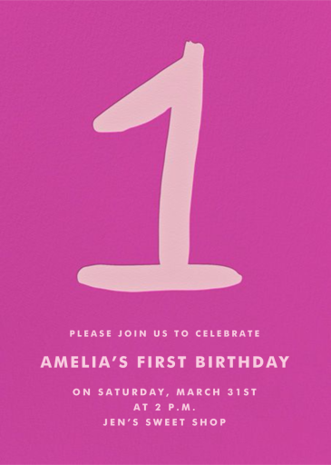 The Big One - First Birthday Invitation by Linda and Harriett