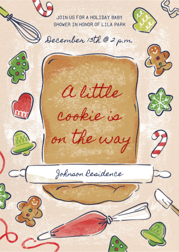 Holiday Cookie Baby Invitation