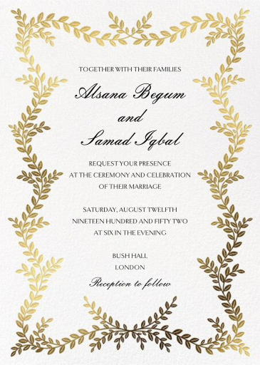 Gold Leaves - Wedding Invitation by paperless_post