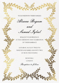 Gold Leaves - Wedding Invitation by Paperless Post