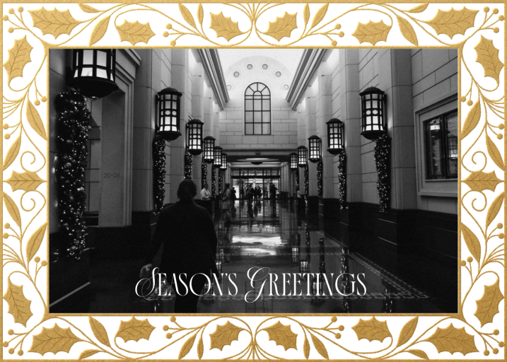 Golden Holly Horizontal - Business Holiday Card by Paperless Post