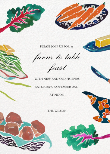 Farm to Table - Friendsgiving Invitation by Happy Menocal