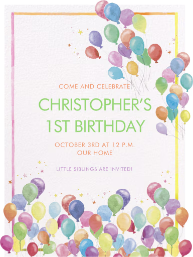 Floating Border - Birthday Invitation by Clementina Sketchbook