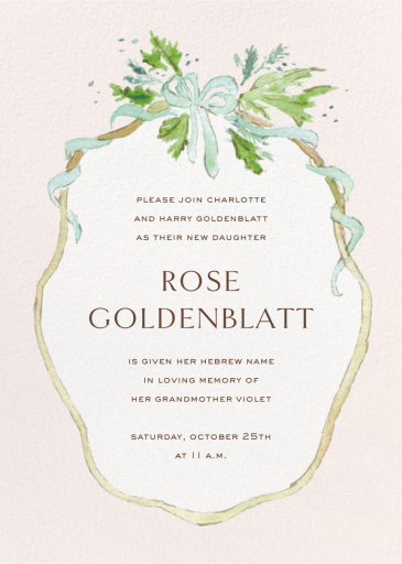 Ribbon Scallop (Sarah Robins Powell) - Bris/Baby Naming Invitation by Dogwood Hill