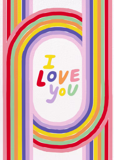 Rainbow Roadway - Valentine's Day Card by Hartland Cards
