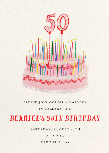 All the Candles - 50th Birthday Invitation by Mr. Boddington's Studio