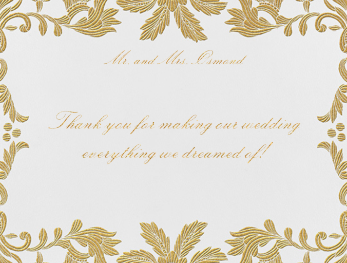 Leaf Lace II (Thank You) - Stationery by Oscar de la Renta