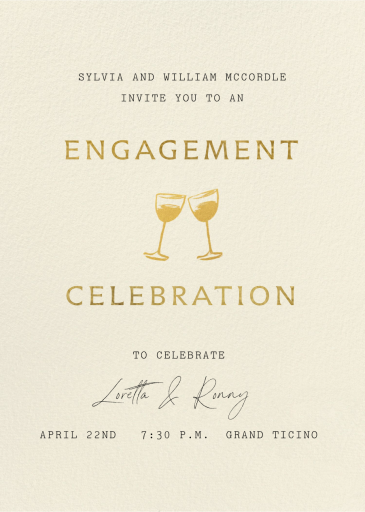 Make a Toast - Engagement Party Invitation by Paperless Post