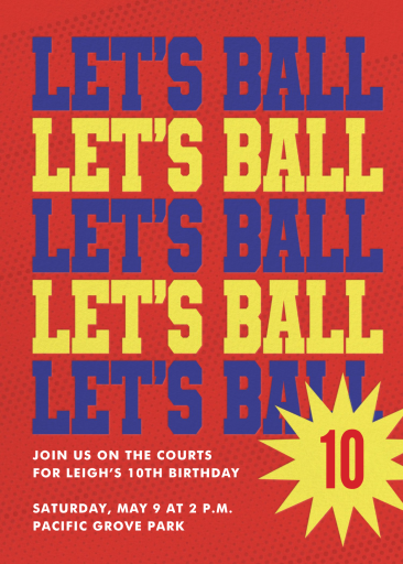 «Let's Ball» - Invitación de cumpleaños de Cheree Berry Paper & Design