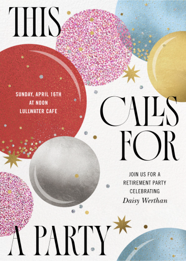 Sparkle Party - Retirement and Farewell Party Invitation by Paperless Post