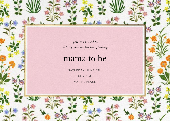 Wildflower Calico - Baby Shower Invitation by Oscar de la Renta