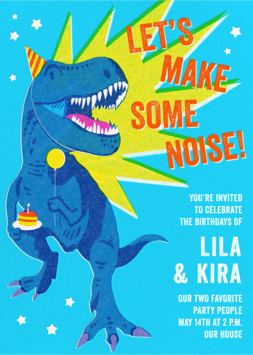 Dino Roar - Birthday Invitation by Hello!Lucky
