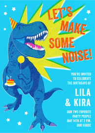 Dino Roar - Birthday Invitation by Hello!Lucky