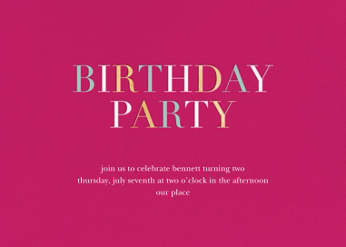 Tricolor Birthday by Sugar Paper