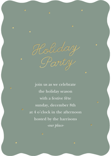 Golden Polka Dots - Holiday Party Invitation by Sugar Paper
