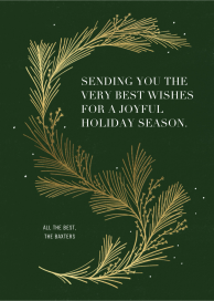 Gold Pine - Holiday Card by Paperless Post