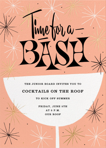 Time for a Bash Cocktail - Cocktail Party Invitation by Paperless Post