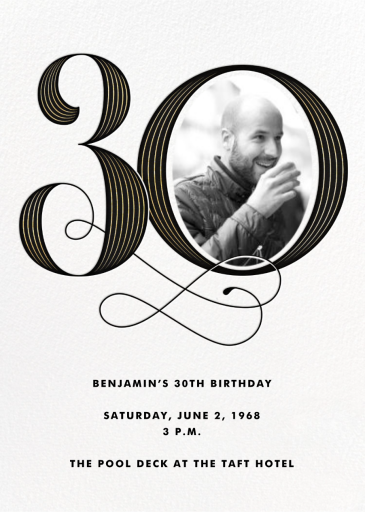 Pinstripe Numerals - Birthday Invitation by Paperless Post