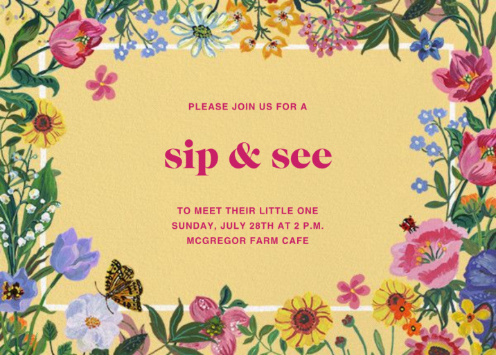 Precieuse - Sip and See Invitation by Nathalie Lété - Back