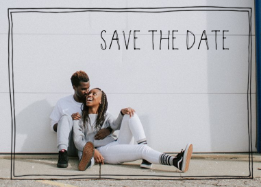 Double Hand Drawn Bordered - Save the Date by Linda and Harriett