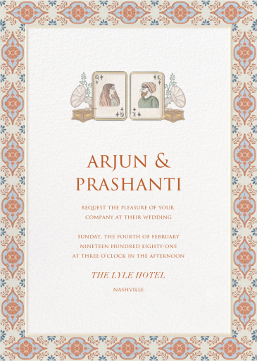 Couple Tile Border - Wedding Invitation by Sketch Design Studio