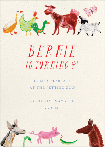Petting Zoo - Invitation by Mr. Boddington's Studio