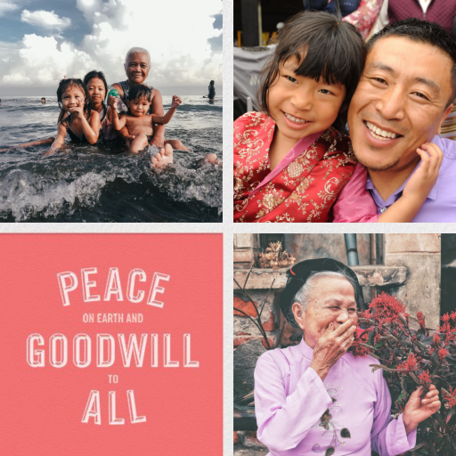 Peace and Goodwill (Multi-Photo) - Holiday Card by Paperless Post