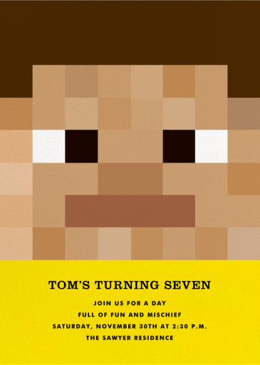 Pixel People - Birthday Invitation by The Indigo Bunting