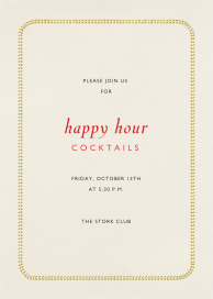 Leaf Inner Bevel Border - Happy Hour Invitation by Paperless Post