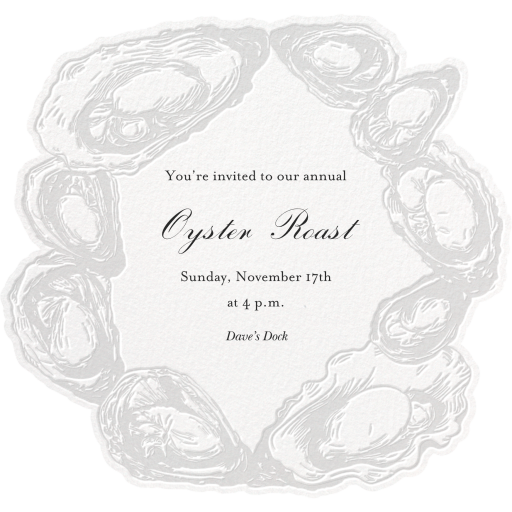 Bed of Oysters - Summer Party Invitation by Emily Baird