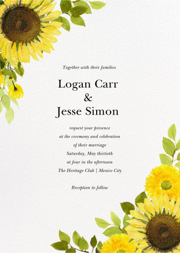 Summer Sunflowers - Wedding Invitation by Felix Doolittle