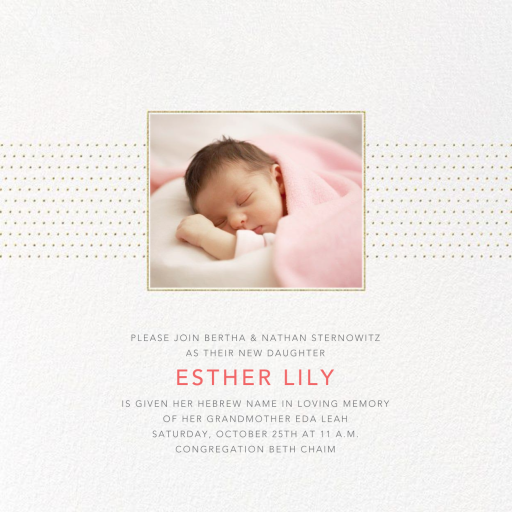 Dotted Band - Bris/Baby Naming Invitation by Paperless Post