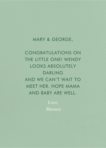 Storybook Baby - Congratulations Card by Rifle Paper Co. - Back