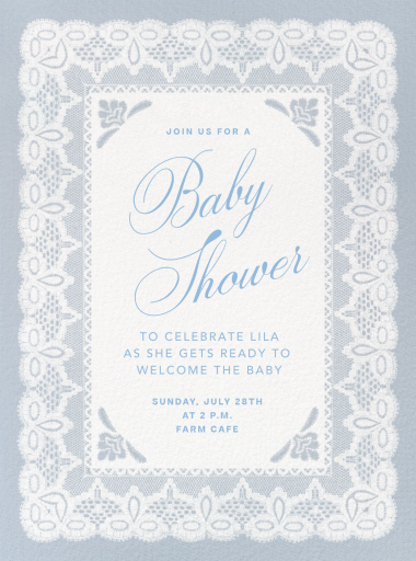 Blue Lace Border Invitation
