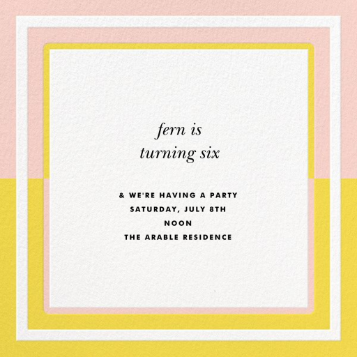 Colorblocked Border - Birthday Invitation by kate spade new york