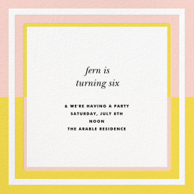 Colorblocked Border - Birthday Invitation by kate spade new york