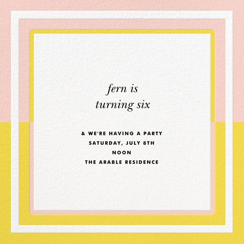 Colorblocked Border Invitation