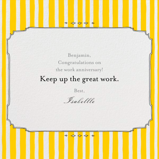 Cirque Congratulations - Work Anniversary Card by Paperless Post - Back