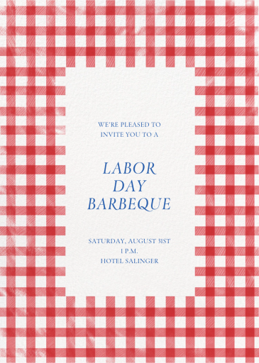 Vichy Check - Labor Day Invitation by Paperless Post