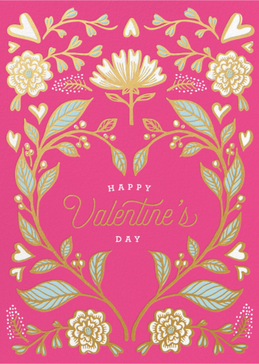 Floral Heartbeat Galentine's Day card by 2021 Co.