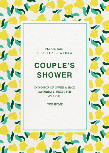 Yellow Abstract Floral Invitation