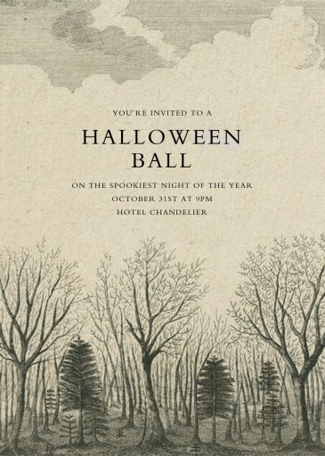 Dark Forest - Halloween Invitation by John Derian