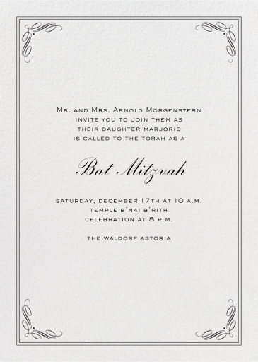Regency Tall - Bar & Bat Mitzvah Invitation by Paperless Post