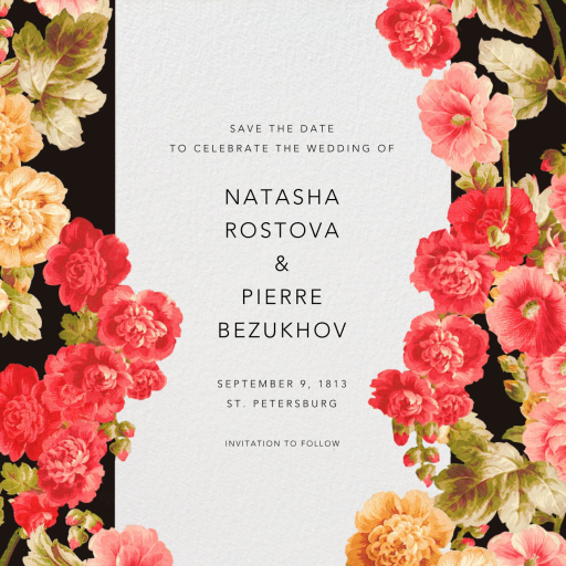 Garden Floral Ikat - Save the Date by Oscar de la Renta