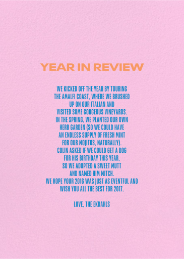 Biggest News - New Year's Card by Paperless Post - Back