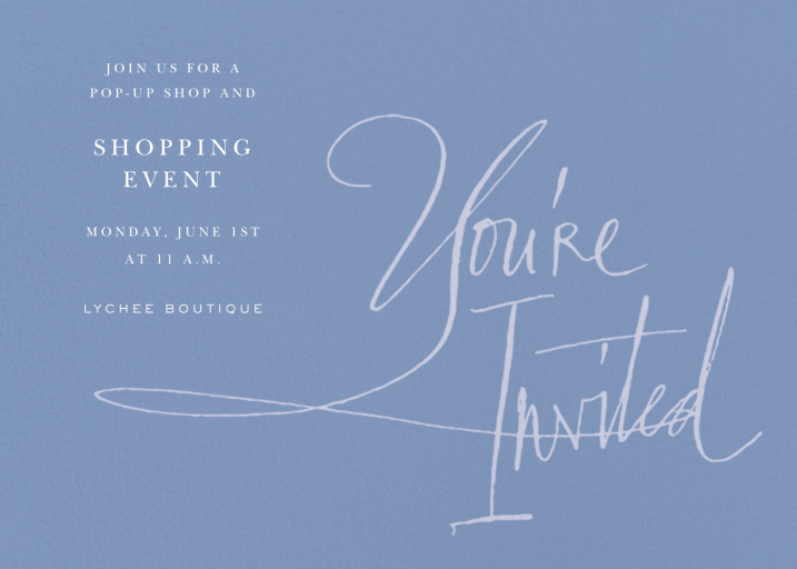 Written in Ink - Shopping Event Invitation by Stephanie Fishwick