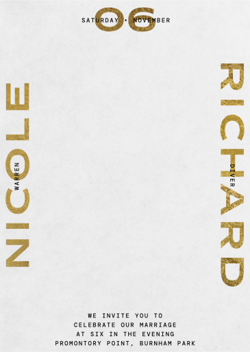 Linear Type - Wedding Invitation by Kelly Wearstler